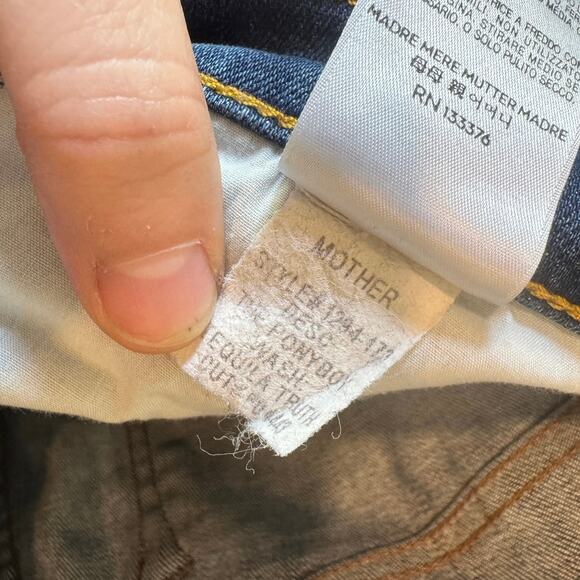 MOTHER The Ponyboy Tequila Time High-Rise Frayed Ankle Jeans Cuffed Size 29 EUC - Picture 11 of 11